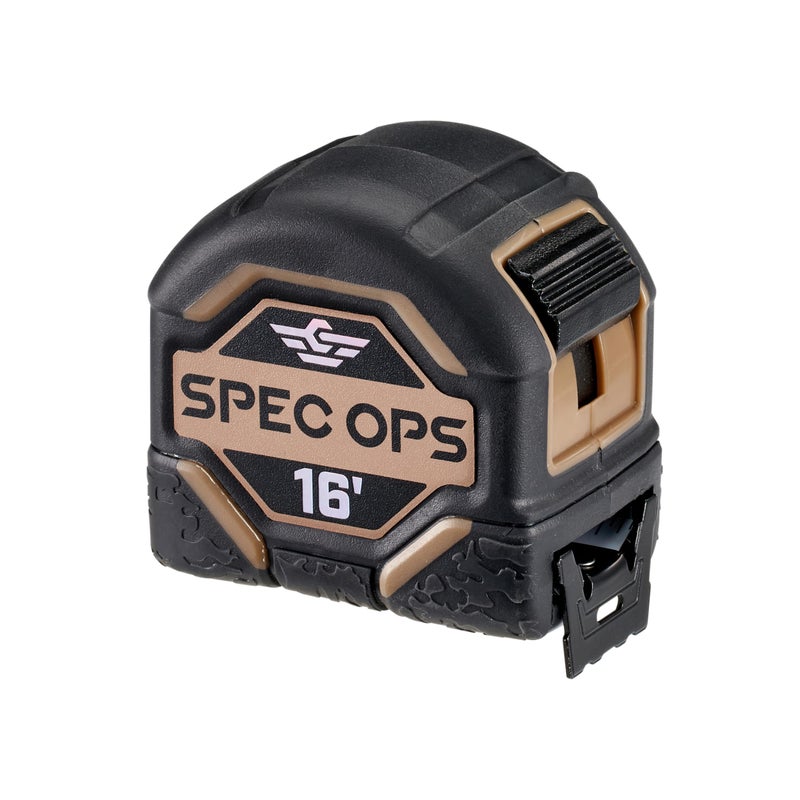 Spec-Ops مقياس شريط بطول 16 قدم من أدوات العمليات الخاصة، شفرة مزدوجة الجانب بعرض 1 إنش، علبة مركبة ذات جودة عسكرية، 3% تُتبرع للمحاربين القدامى - Image 1